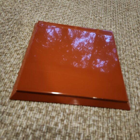 Vintage Square Tray Aizu Lacquer Pine Needles Urushi Small Plate Japan W/Box - Picture 5 of 11